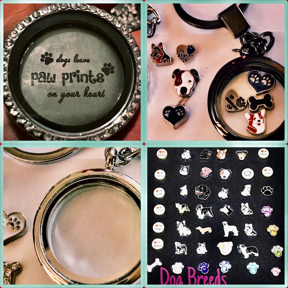 Floating locket WITH BACKGROUND/BIRTHSTONES/CHARMS